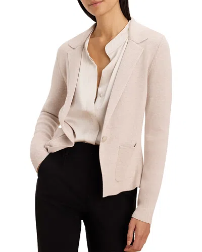 Nic + Zoe Nic+zoe Knit Cotton Blend One-button Blazer In White