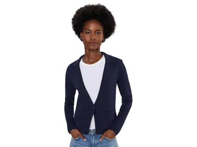 Nic + Zoe Elegant Knit Tailored Blazer Women's Jacket Dark Indigo: Xl, Cotton/polyester/viscose In Blue