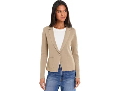Nic + Zoe Elegant Knit Tailored Blazer Women's Jacket Oak: Xl, Cotton/polyester/viscose In Gold