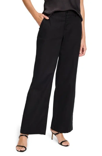 Nic + Zoe Nic+zoe Eliot Cotton & Linen Wide Leg Pants In Black Onyx