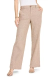 Nic + Zoe Nic+zoe Eliot Cotton & Linen Wide Leg Pants In Brown Mix