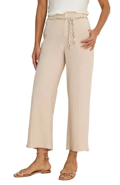 Nic + Zoe Nic+zoe Eliot Linen Blend Ankle Wide Leg Pants In Neutral