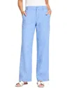 Nic + Zoe Nic+zoe Eliot Cotton & Linen Wide Leg Pants In Blue