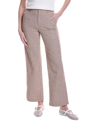 Nic + Zoe Nic+zoe Eliot Linen-blend Wide Leg Pant In Brown