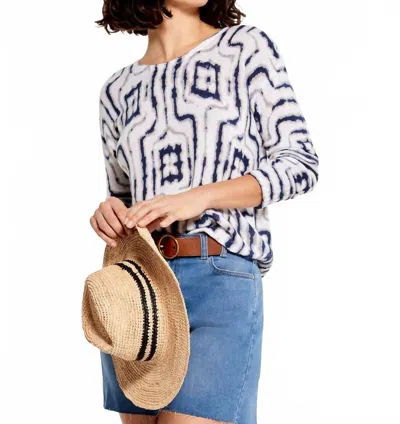 Nic + Zoe Eliza Easy Angles Sweater In Indigo Multi In Blue
