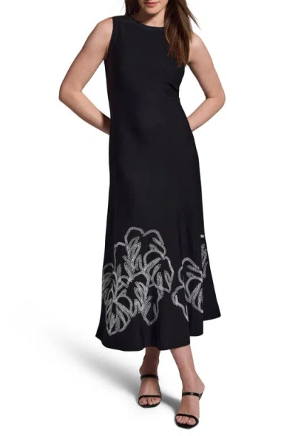 NIC + ZOE NIC+ZOE EMBROIDERED HEM CREPE MIDI DRESS