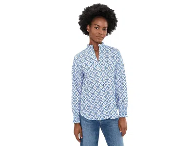 Nic + Zoe Embroidered Tile Shirt Women's Clothing Blue Multi: Xl