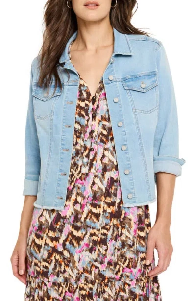 Nic + Zoe Nic+zoe Essential Fray Hem Denim Jacket In Breeze