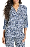 Nic + Zoe Nic+zoe Etched Angles Button-up Shirt In Blue