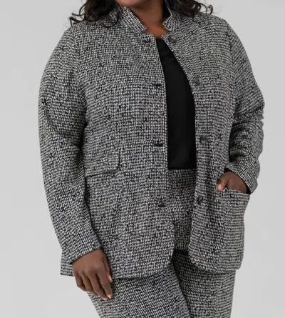 Nic + Zoe Etched Tweed Jacket - Plus In Multi Black In Gray
