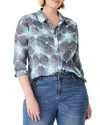 Nic + Zoe Nic+zoe Ethereal Seas Crinkle Shirt In Multi
