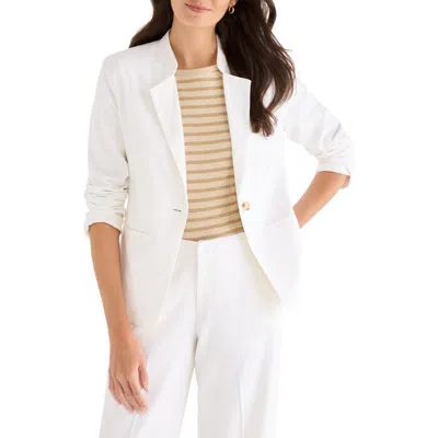 Nic + Zoe Nic+zoe Eva Linen Blend Blazer In White