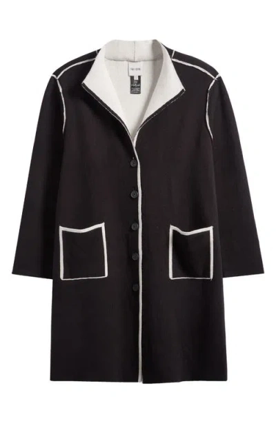 Nic + Zoe Nic+zoe Evening Chill Reversible Cotton Bled Jacket In Black Onyx