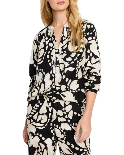 NIC + ZOE NIC+ZOE EVENING PETAL LINEN-BLEND WOVEN SHIRT