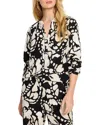 Nic + Zoe Evening Petal Woven Shirt In Black Multi In Black