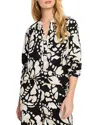 Nic + Zoe Evening Petal Woven Shirt In Black Multi In Black Multi