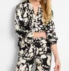 Nic + Zoe Evening Petal Woven Shirt In Black Multi In Multi