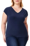 Nic + Zoe Everyday Jersey Cap Sleeve Top In Dark Indigo