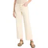 Nic + Zoe Horn Button Wide Leg Jeans In Cream In Brown