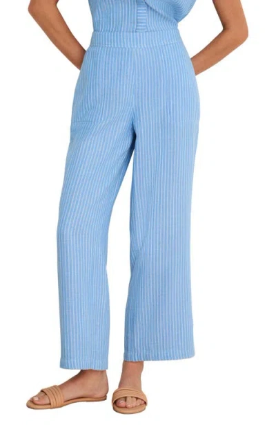 Nic + Zoe Nic+zoe Fairfield Gauze Ankle Wide Leg Pants In Blue
