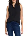 Nic + Zoe Nic+zoe Falling Chiffon Tank Top In Black Onyx