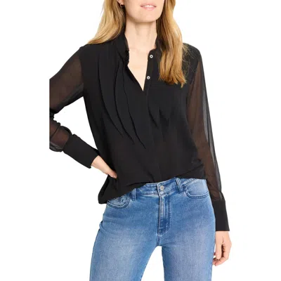 Nic + Zoe Nic+zoe Falling Chiffon Top In Black