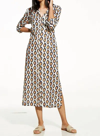 Nic + Zoe Falling Diamonds Dress In Orange Multi