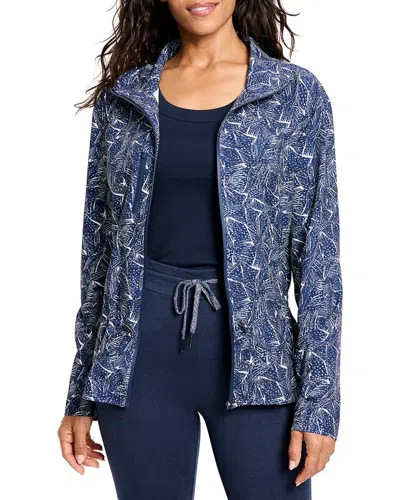 Nic + Zoe Nic+zoe Falling Fans Tech Stretch Jacket In Blue