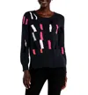 Nic + Zoe Falling Frost Sweater In Pink Multi In Pink