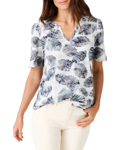 NIC + ZOE NIC+ZOE FALLING PALMS SPLIT NECK T-SHIRT