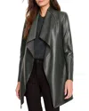 Nic + Zoe Faux Leather Lounge Around Jacket In Hickory