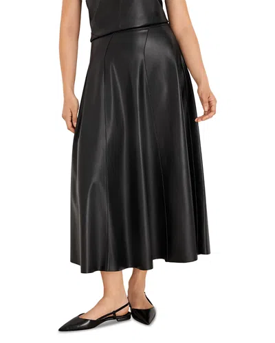 Nic + Zoe Nic+zoe Faux Leather Seamed Maxi Skirt In Black
