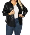 Nic + Zoe Faux Leather Shirt Jacket - Plus In Black In Black