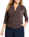 Nic + Zoe Nic+zoe Feather Fern Wrap Top In Brown