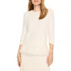 Nic + Zoe Feather Fringe Sweater In Cream In Classic Cream