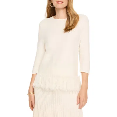 NIC + ZOE NIC+ZOE FEATHER FRINGE SWEATER