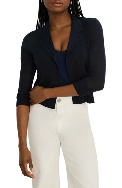Nic + Zoe Nic+zoe Featherknit Linen Blend Cardigan In Purple