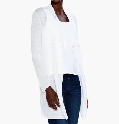 Nic + Zoe Featherweight Drape Cardigan In Paper White