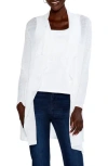 Nic + Zoe Featherweight Drape Linen Blend Cardigan In Paper White