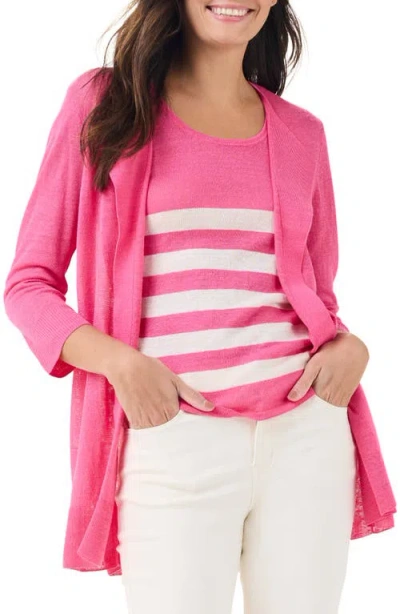 Nic + Zoe Nic+zoe Featherweight Flyaway Cardigan In Wild Pink