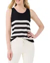 Nic + Zoe Nic+zoe Featherweight Striped Linen-blend Tank