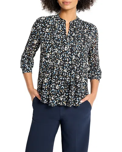 Nic + Zoe Nic+zoe Femme Cheetah Tucked Top In Blue