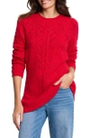 Nic + Zoe Nic+zoe Femme Cotton Blend Cable Sweater In Amaryllis