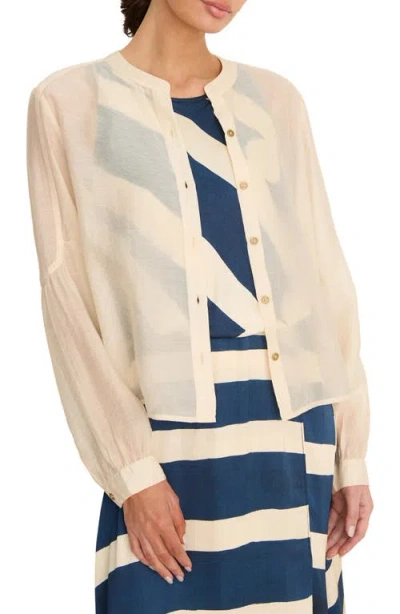 Nic + Zoe Nic+zoe Femme Semi-sheer Jacket In White