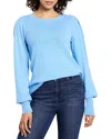 Nic + Zoe Nic+zoe Pleat Shoulder Sweater In Blue