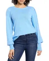 Nic + Zoe Nic+zoe Pleat Shoulder Sweater In Bluebird