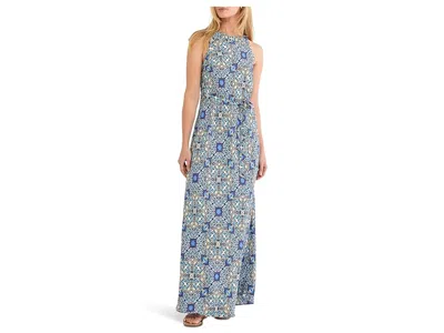 Nic + Zoe Filagree Tile Becca Dress In Blue