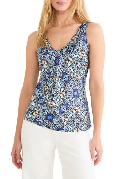 Nic + Zoe Filagree Tile Tank Top In Multi
