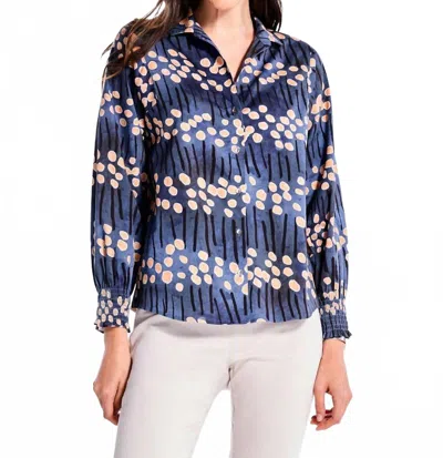 Nic + Zoe Firefly Glow Top In Blue Multi