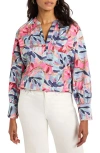 Nic + Zoe Nic+zoe Firework Foliage Popover Top In Blue Multi